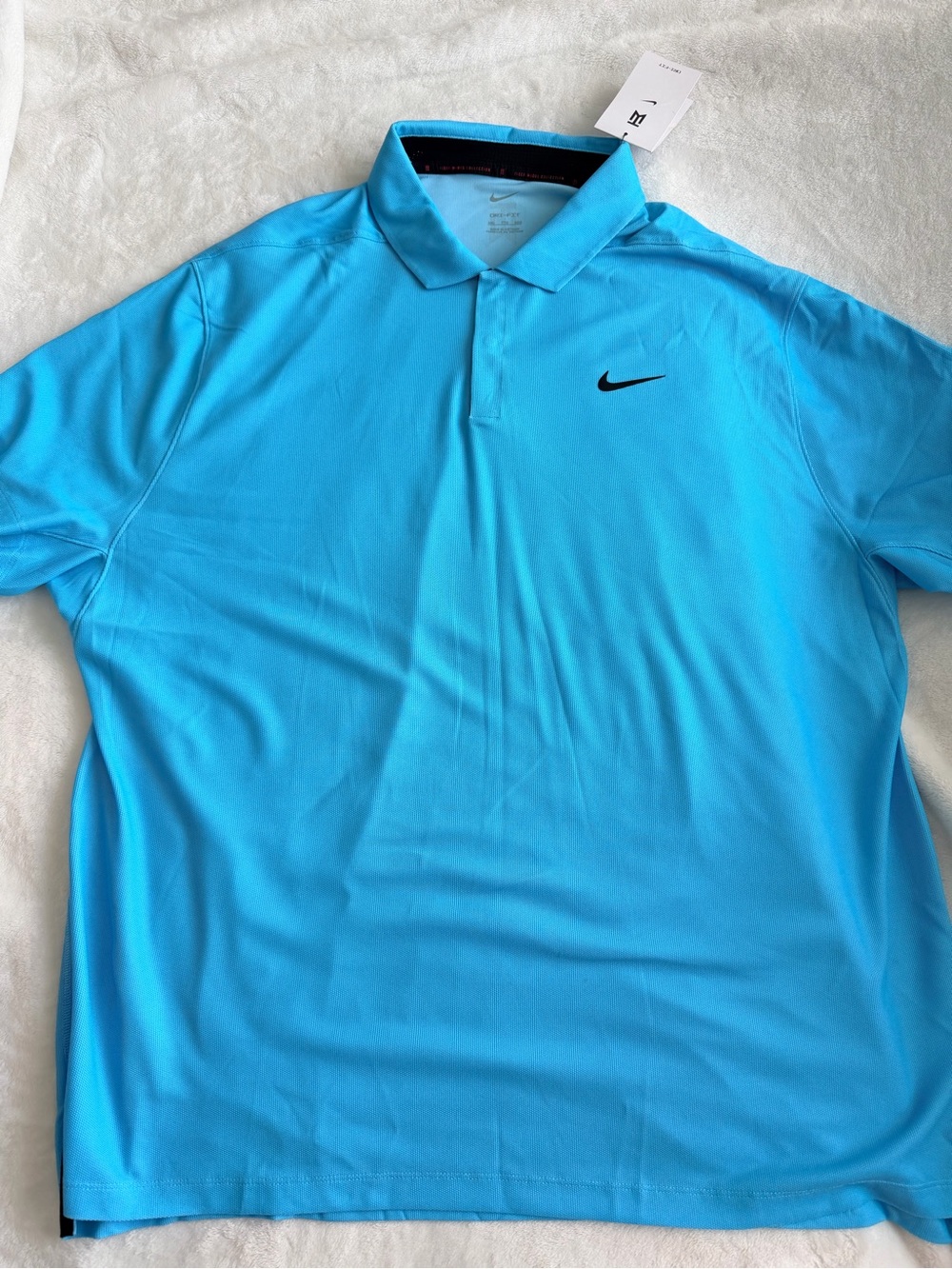 Nike Tiger Woods Men’s Tiffany Blue Teal Dri-FIT Polo Shirt Golf Tennis XXL
